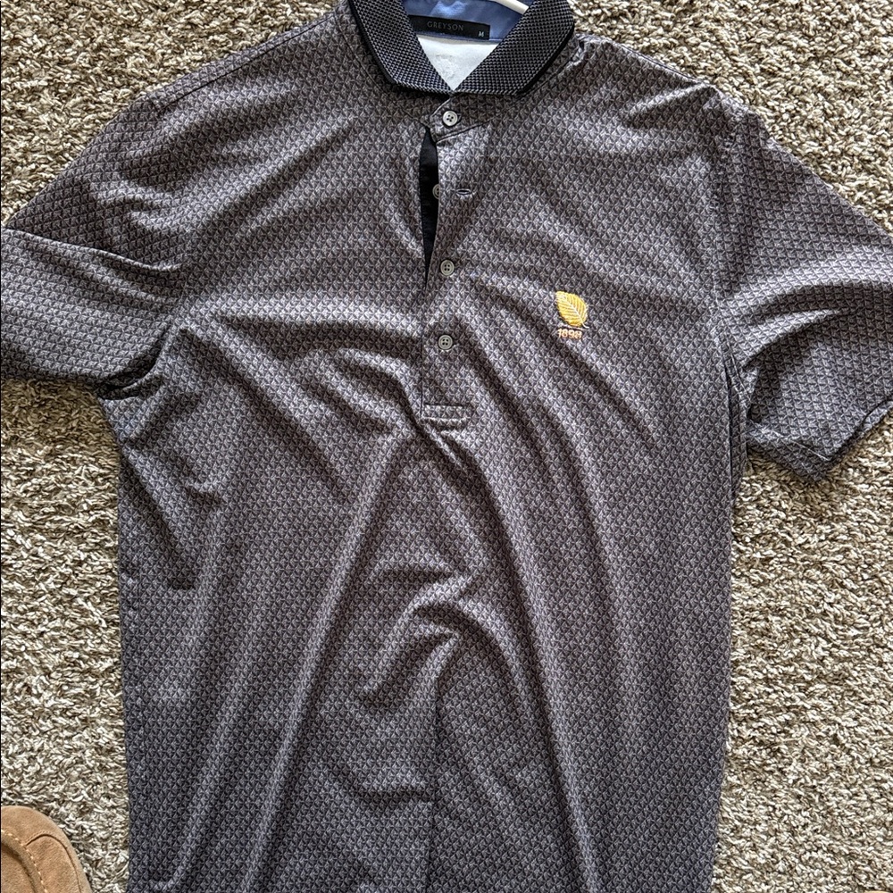 Greyson Black Polo Shirt with Gold Logo